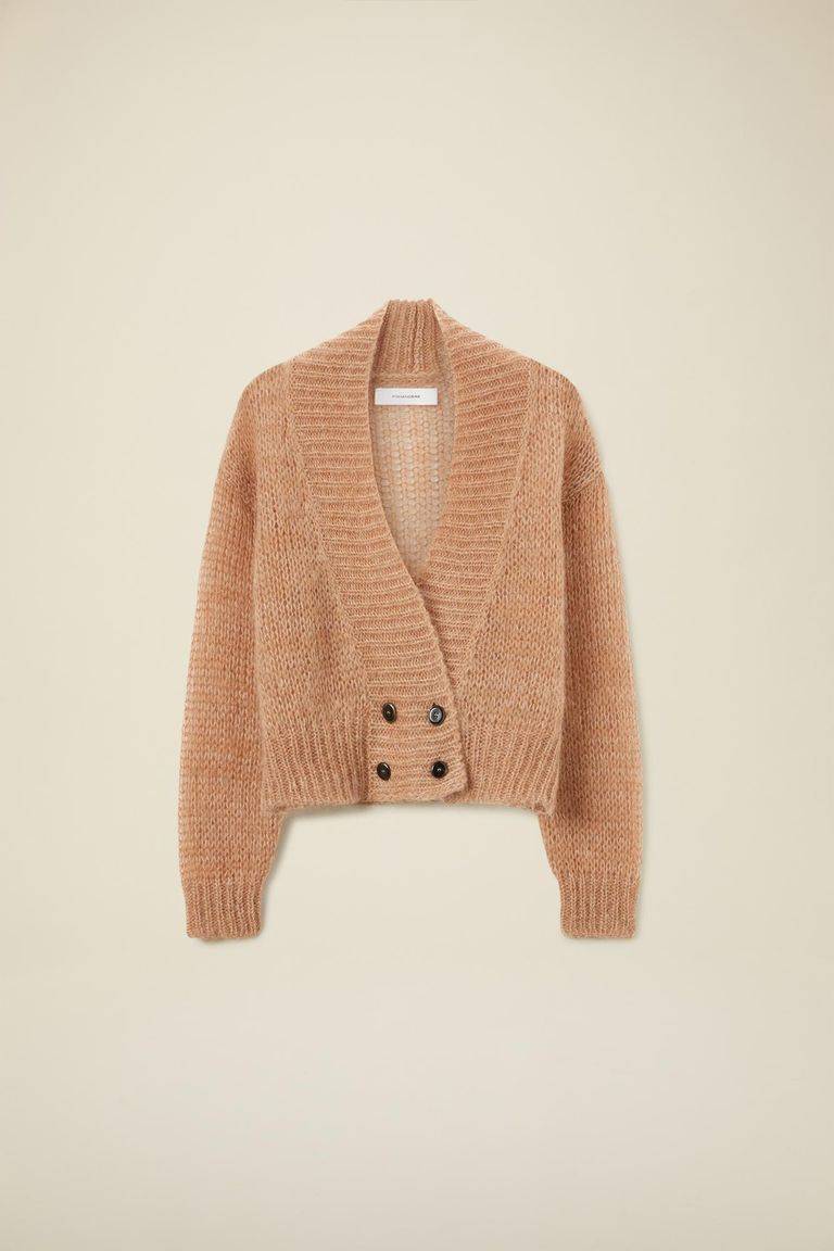 Pomandere Cardigan doppio petto in mohair e lana Presa