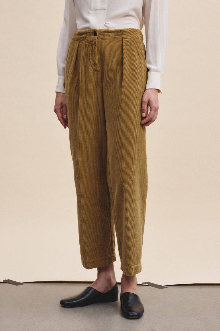 Pomandere Pantalone con pince in velluto a coste Italia