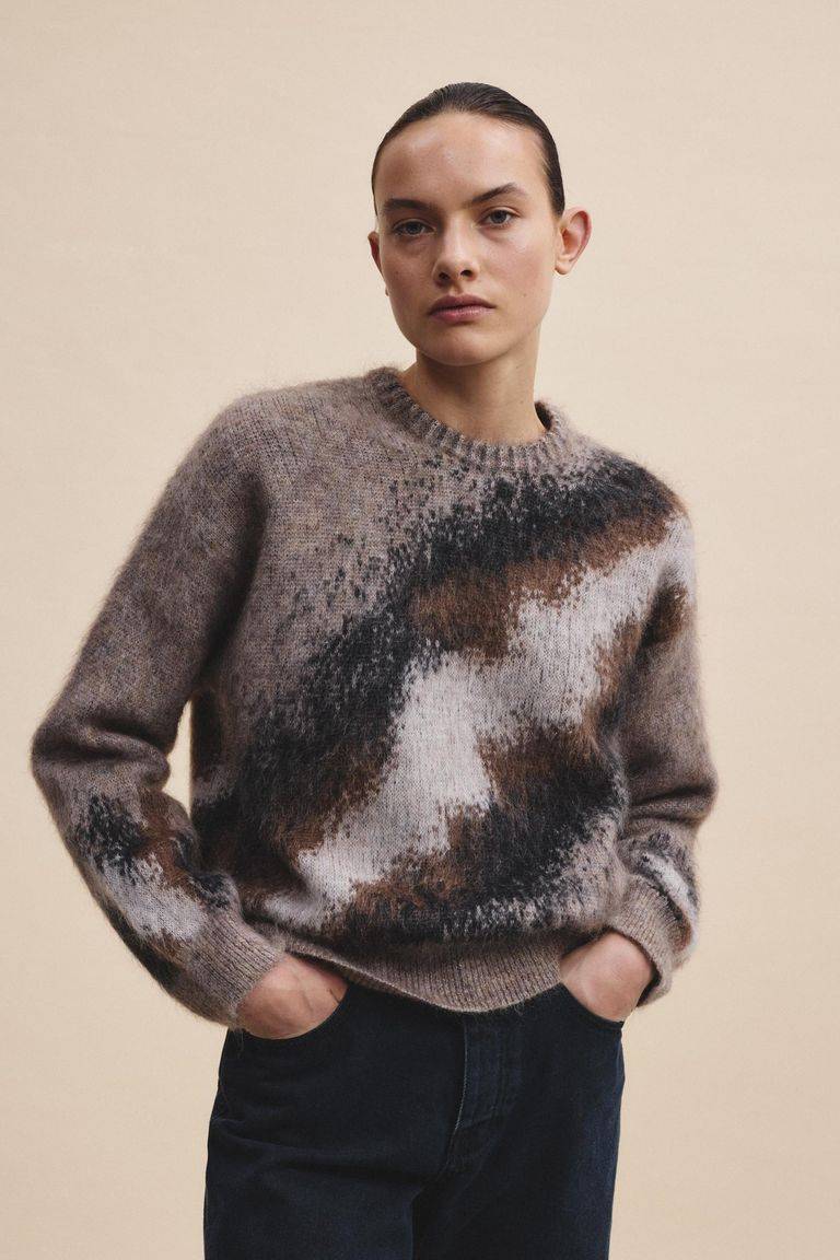 Pomandere Girocollo jacquard in mohair In Linea
