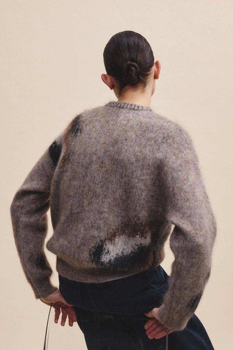Pomandere Girocollo jacquard in mohair In Linea