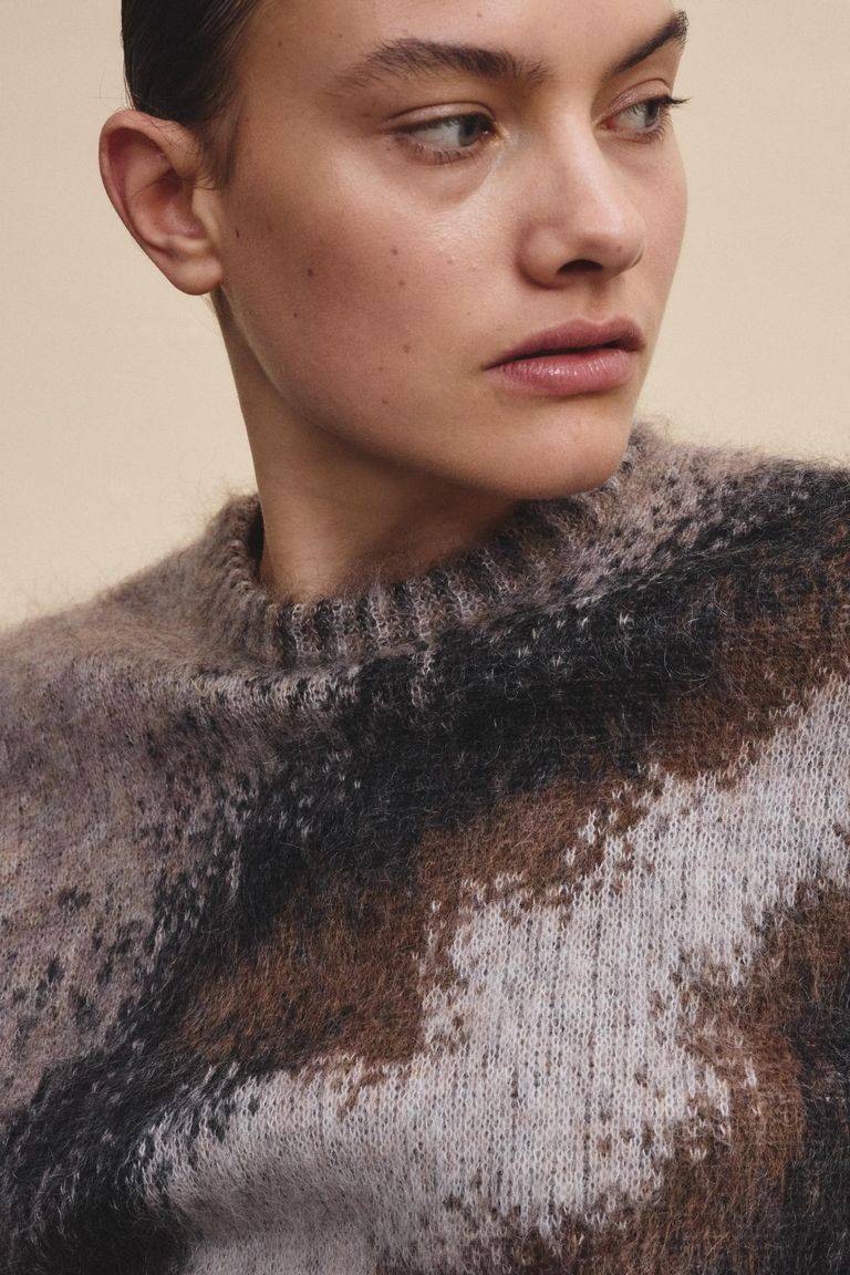 Pomandere Girocollo jacquard in mohair In Linea