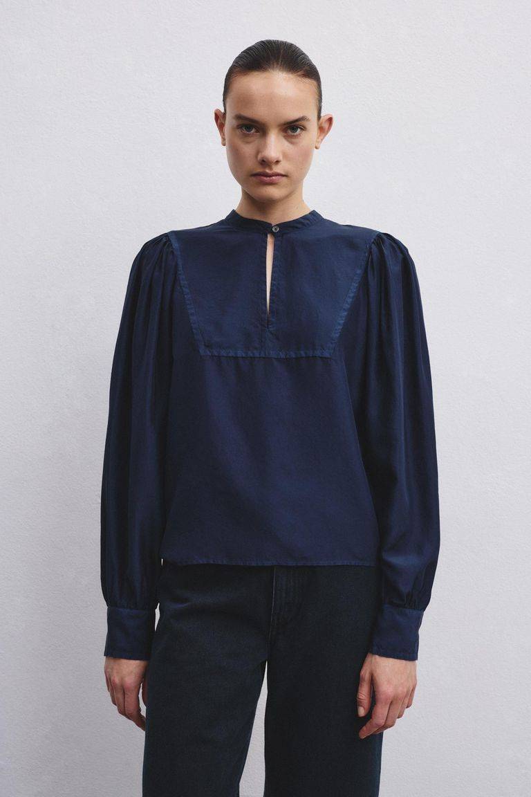 Pomandere Camicia con plastron in habutai Prezzo Ridotto