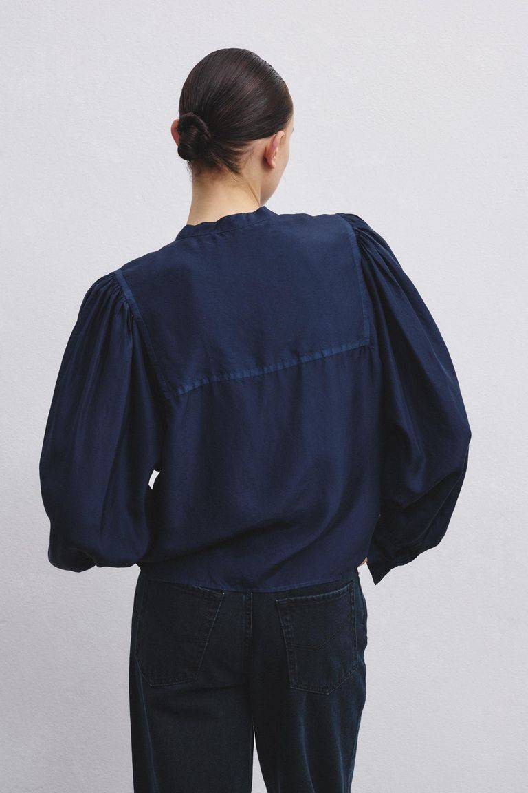 Pomandere Camicia con plastron in habutai Prezzo Ridotto