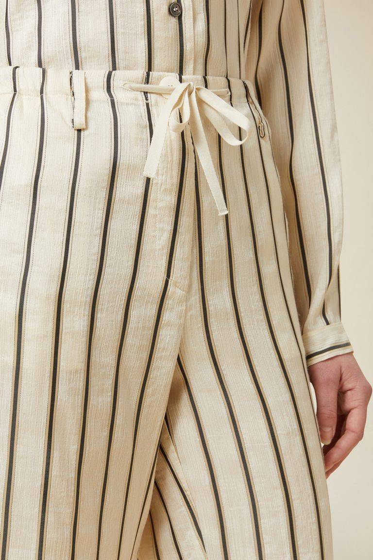 Pomandere Pantalone rigato con elastico in vita e coulisse Negozio