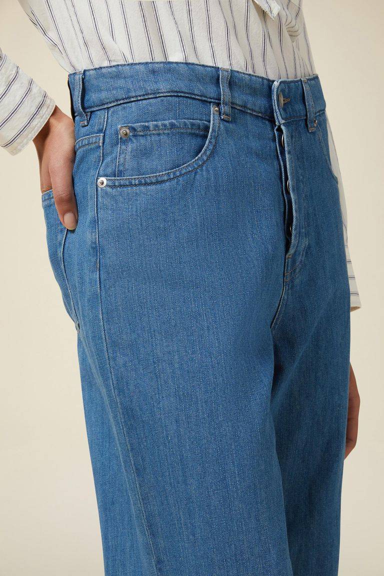 Pomandere Denim wide leg Vendita