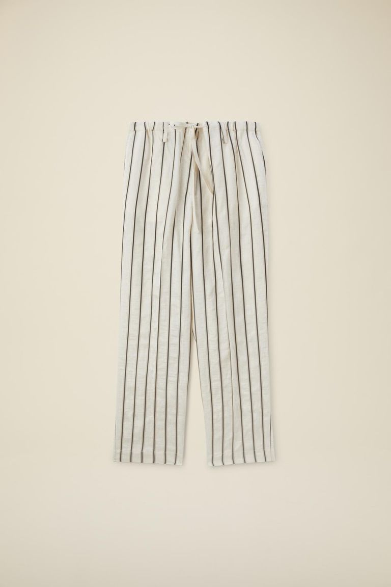 Pomandere Pantalone rigato con elastico in vita e coulisse Soddisfazione Garantita