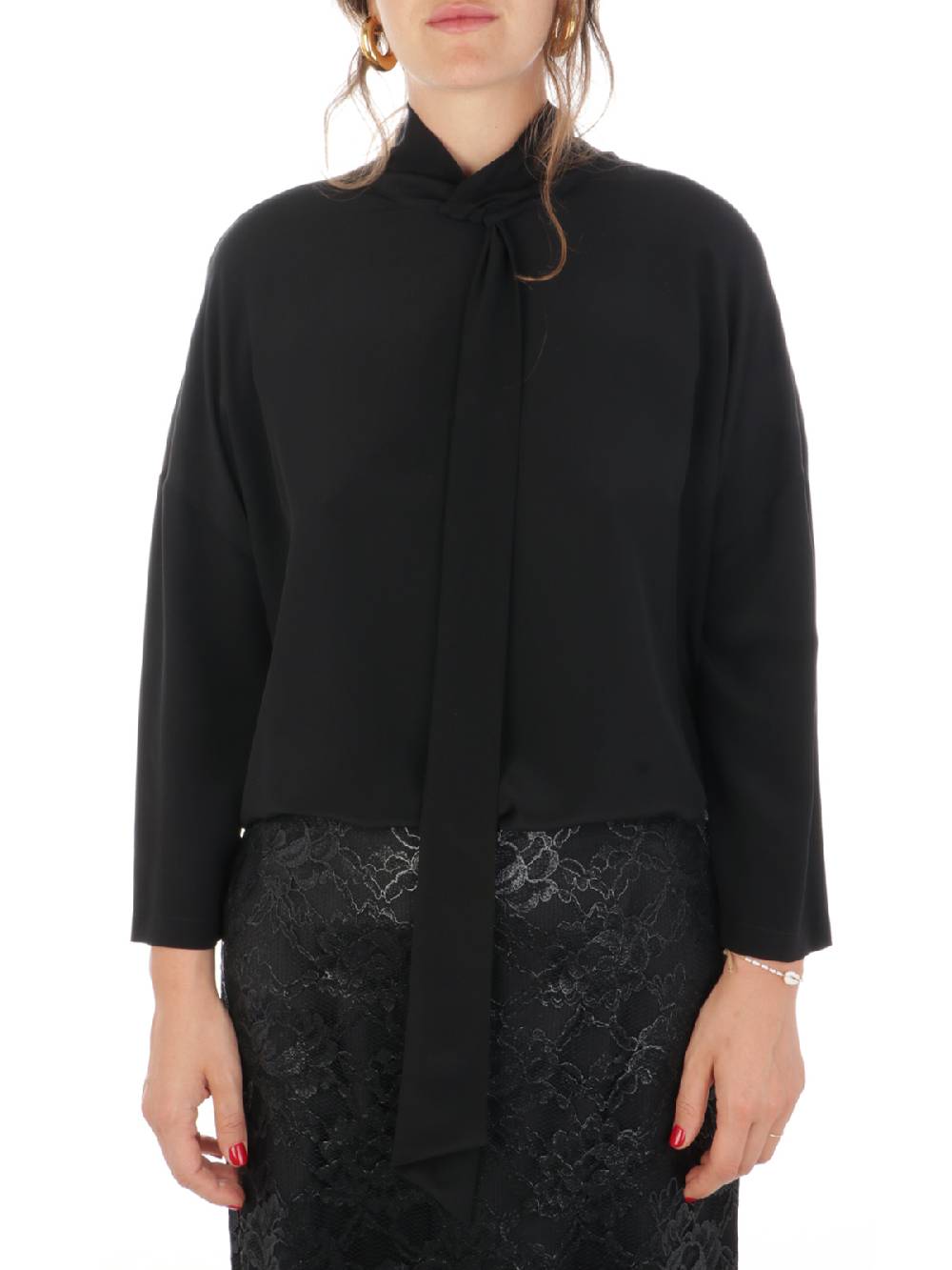 ASPESI Camicia Donna in Seta con Cravatta Negozi Online