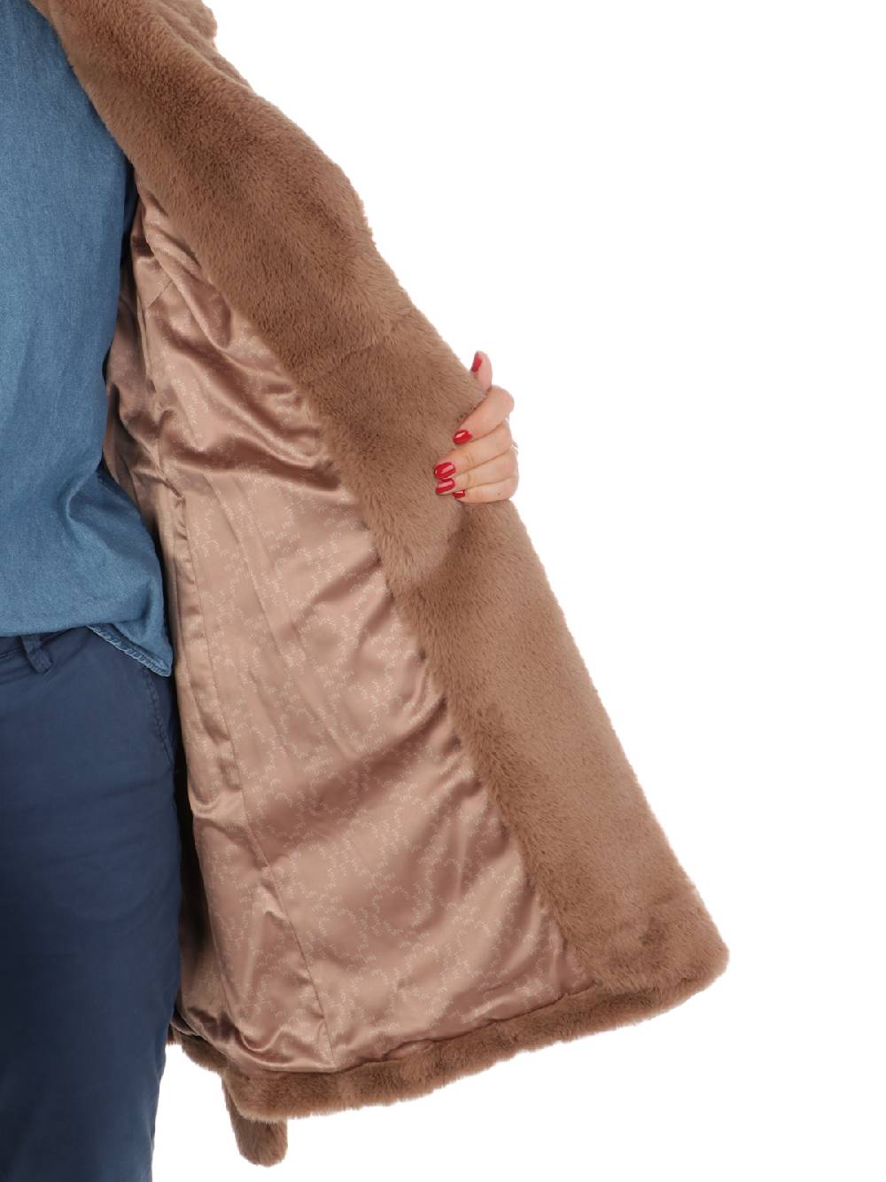 NENETTE Giacca Lunga Donna in Ecopelliccia Promozione Limitata