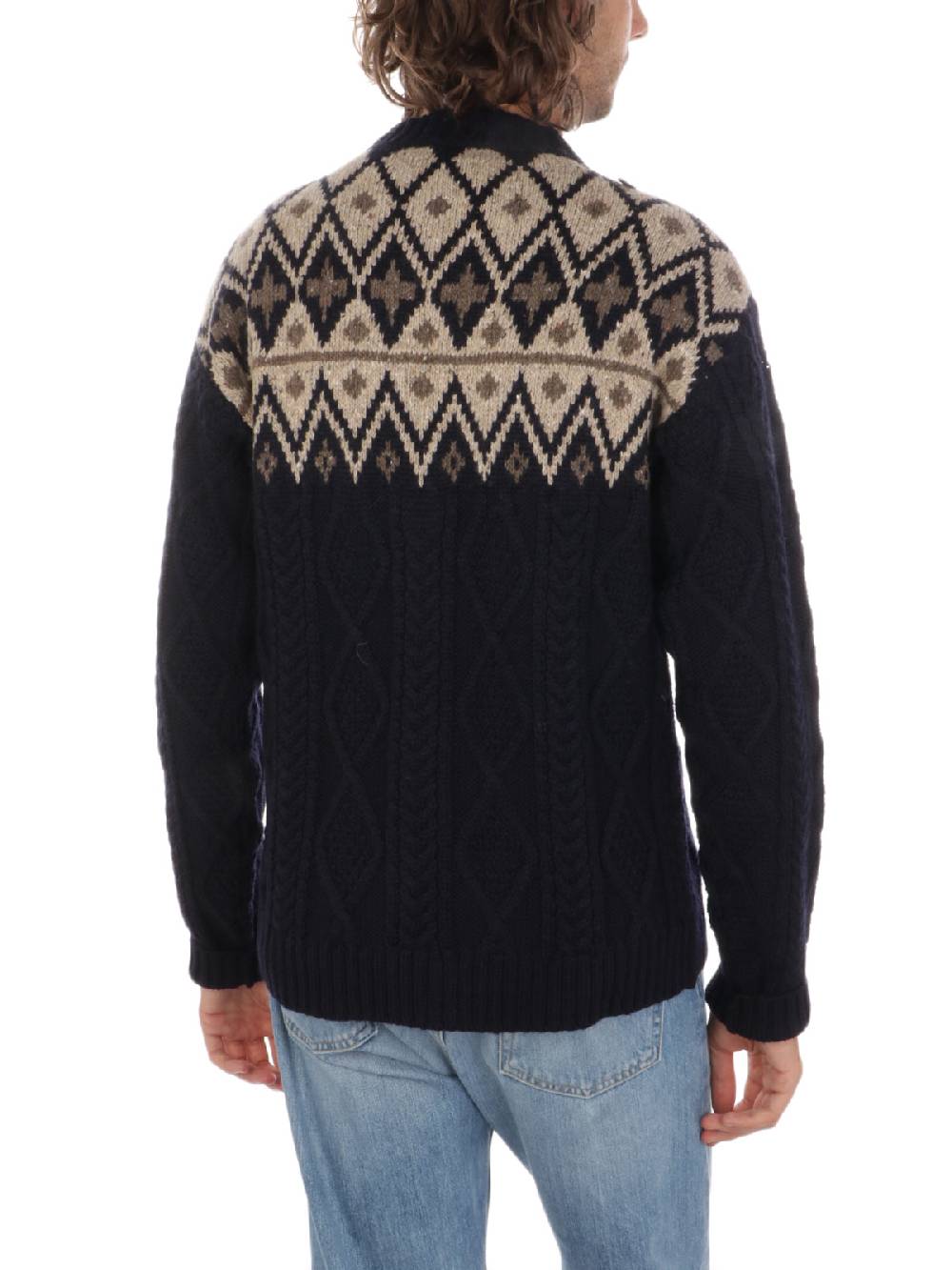 WOOLRICH Pullover Uomo Fair Isle in Lana Sottocosto