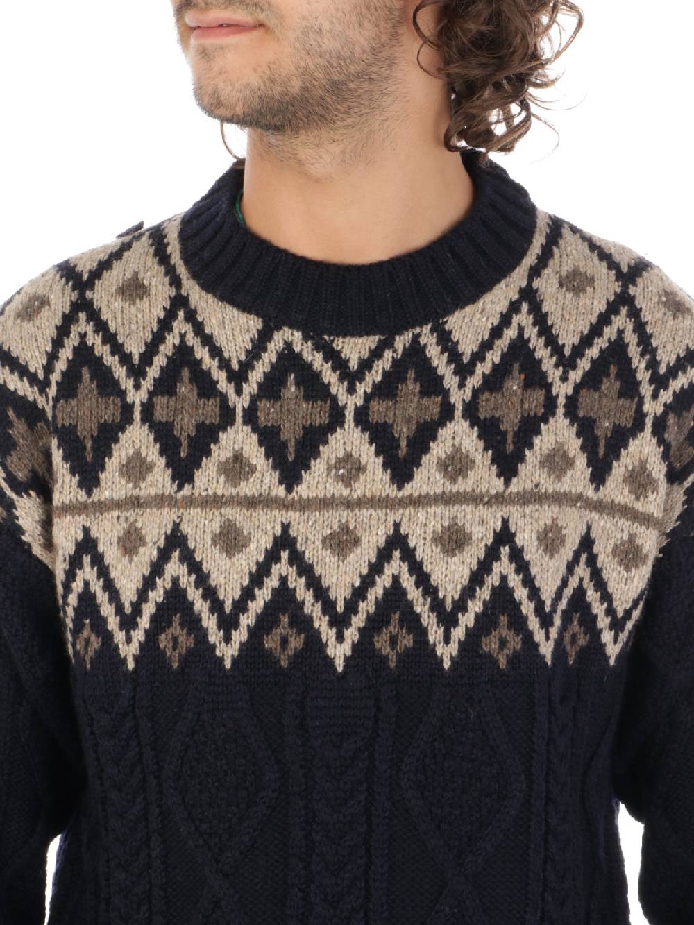 WOOLRICH Pullover Uomo Fair Isle in Lana Sottocosto