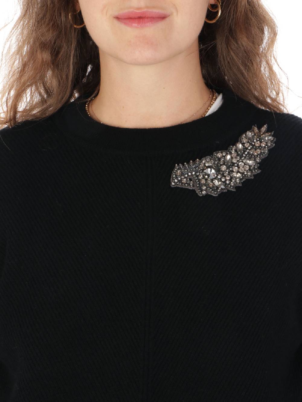 QUILISIA Maglia Donna in Lana e Cashmere con Ricamo Offerte