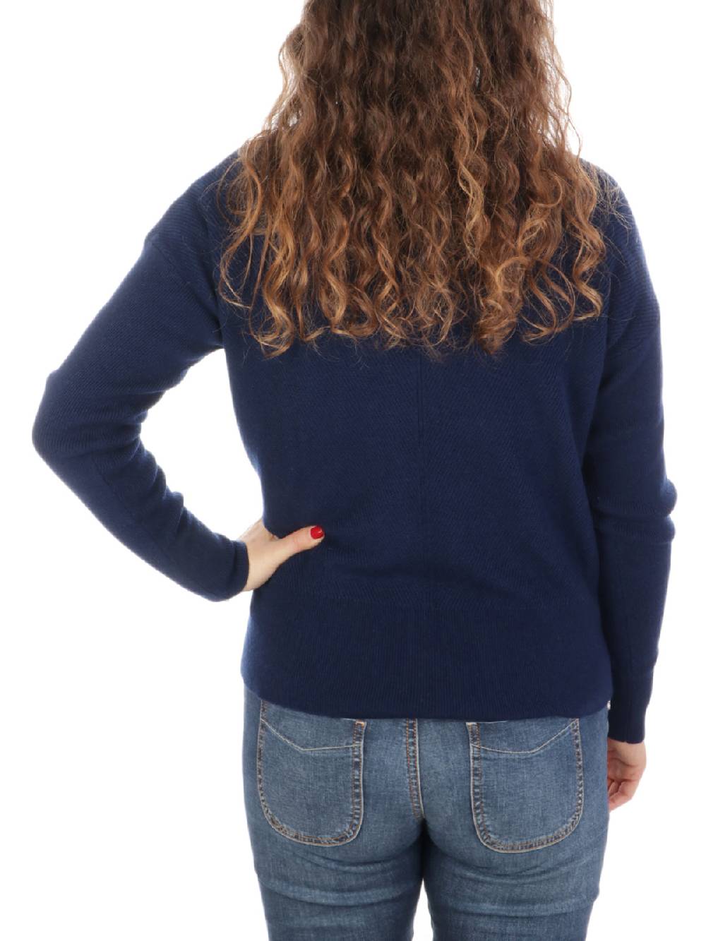 QUILISIA Maglia Donna a Coste in Lana e Cashmere Vendita Calda