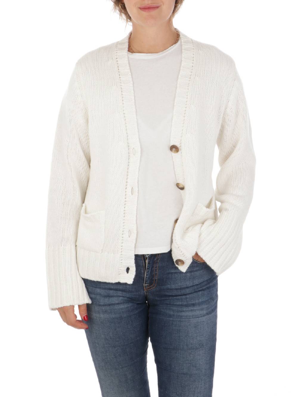 19.61 MILANO Cardigan Donna in Lana e Cashmere Saldi Di Fabbrica