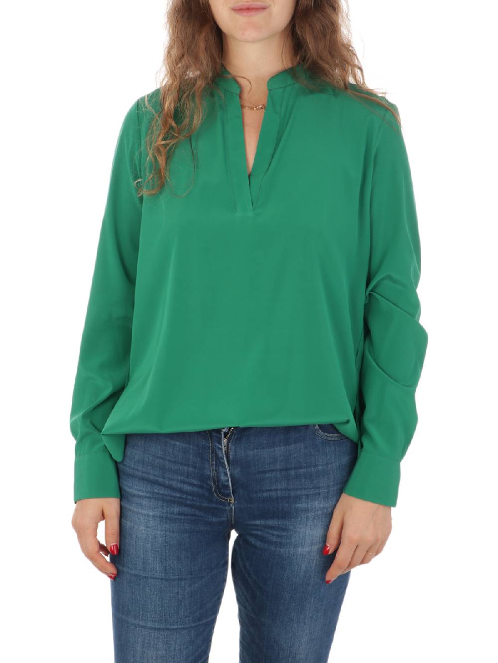 CALIBAN Blusa Donna in Seta Stretch Qualità