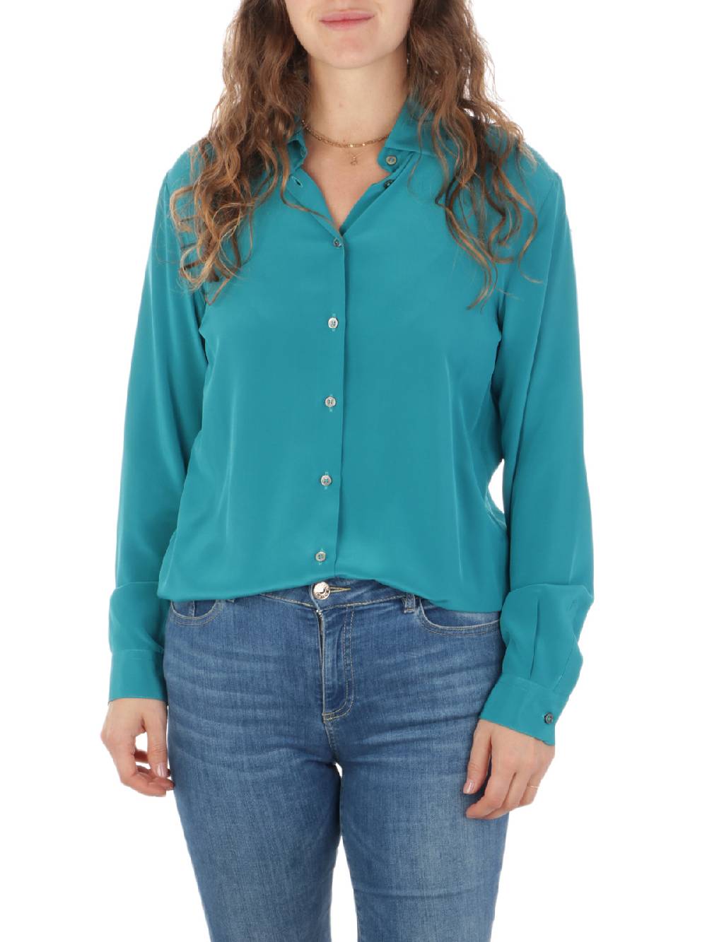 F.IT Camicia Donna in Misto Seta Qualità Garantita