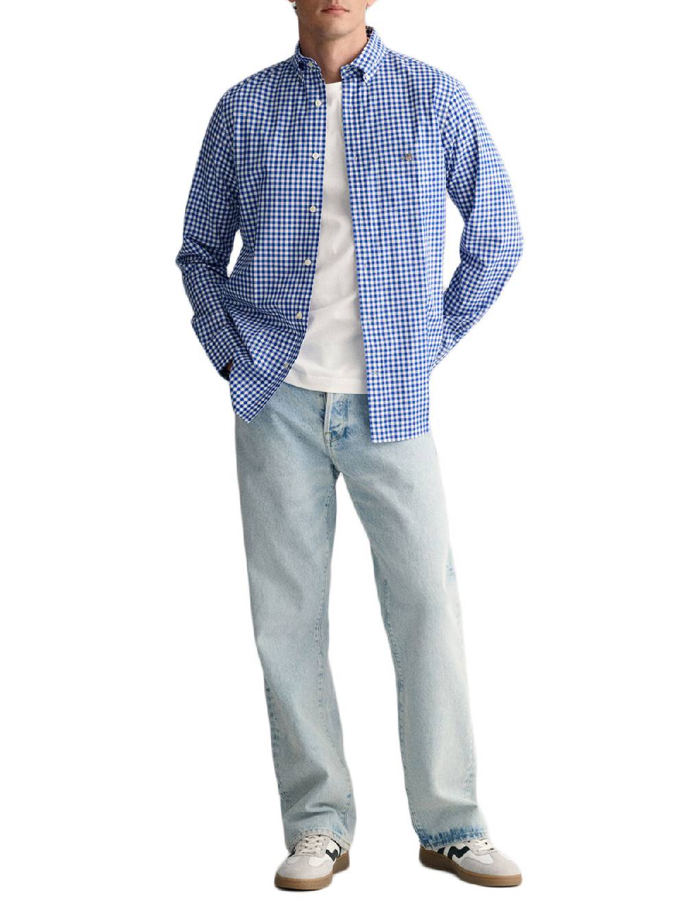 Gant Reg Classic Poplin Gingham Shirt Outlet