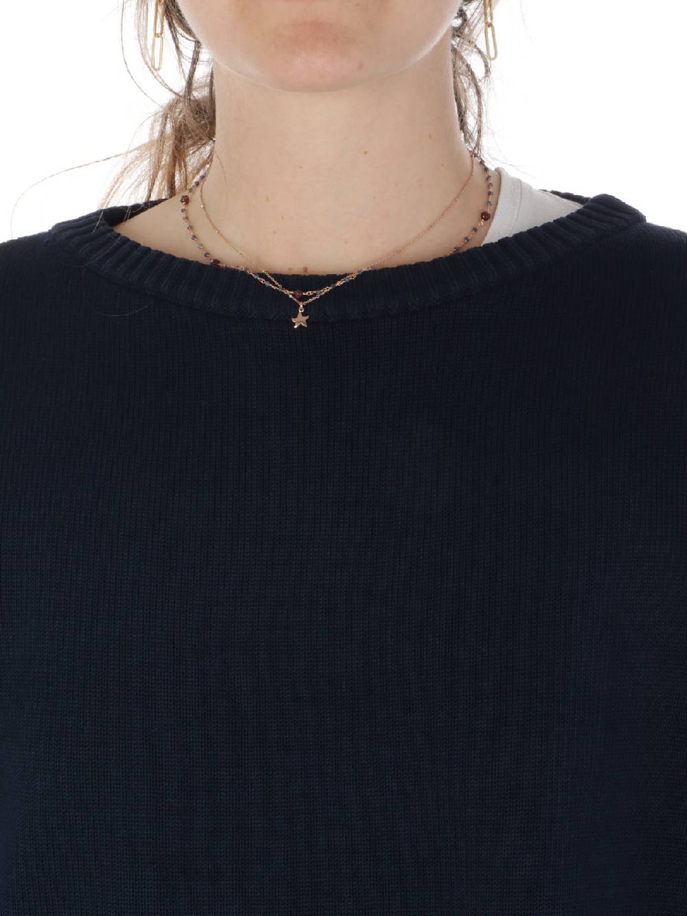 ROSSOPURO Maglia Donna Over In Cotone Presa