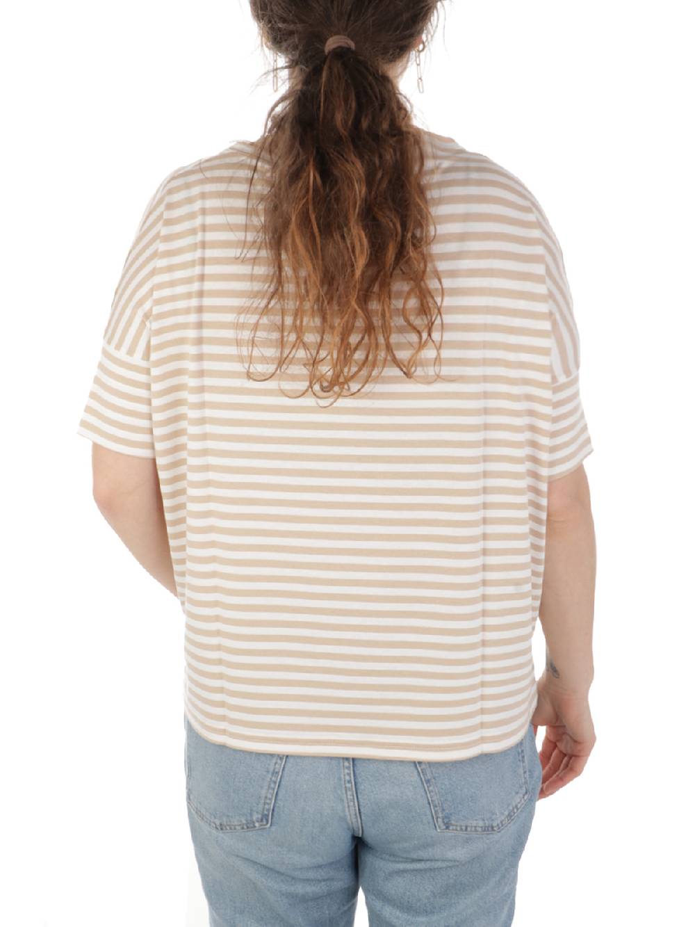 MAIDA MILA Blusa Ampia Donna Rigata In Viscosa Vendita Calda