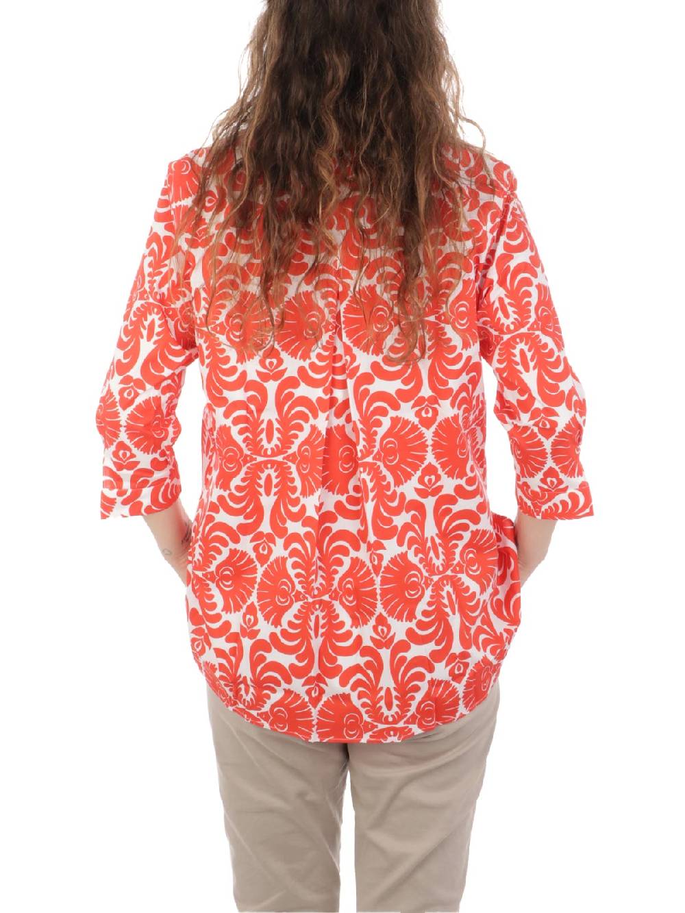 CALIBAN Camicia Donna A Fiori Stretch Promozione Limitata