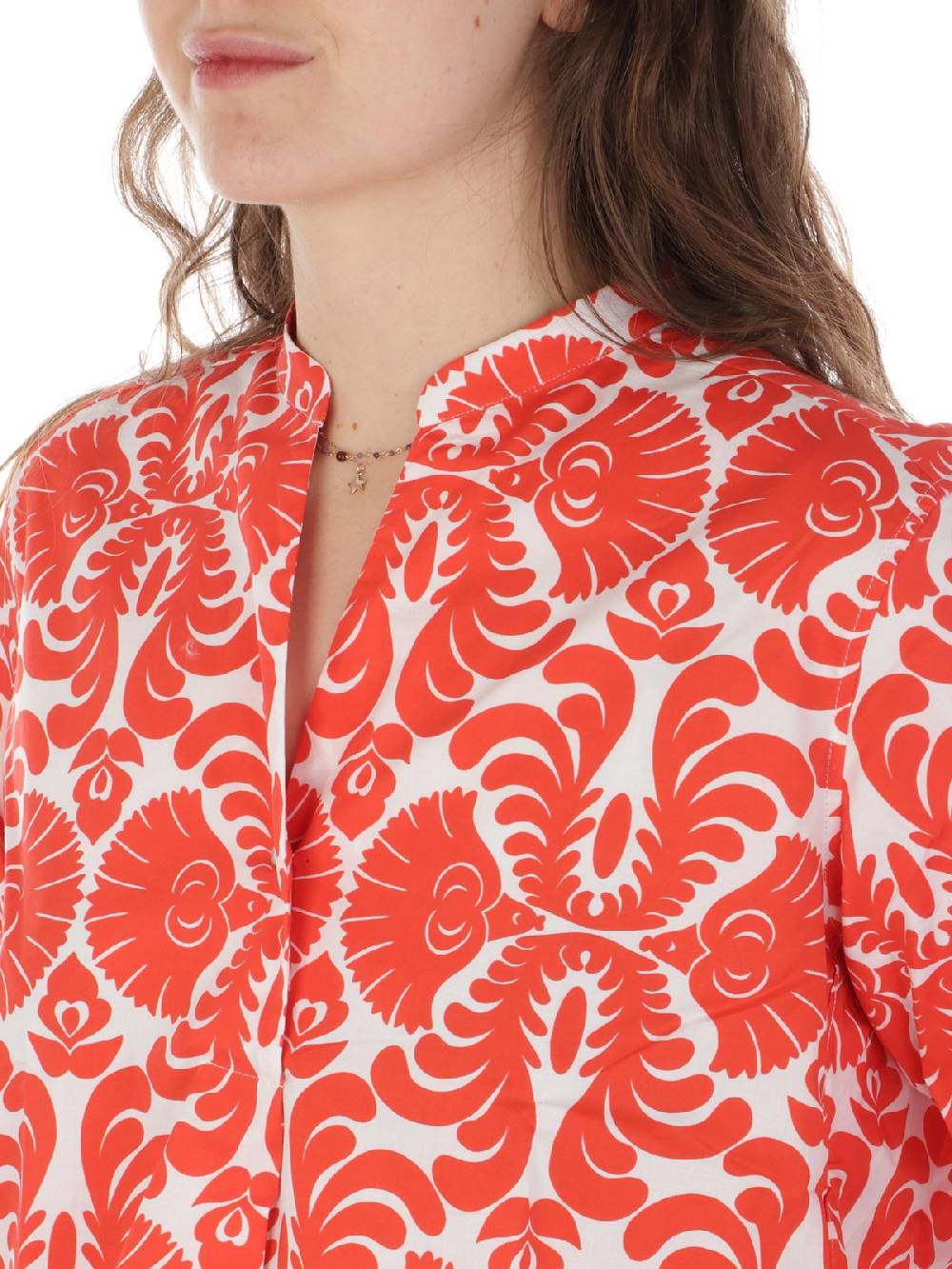CALIBAN Camicia Donna A Fiori Stretch Promozione Limitata