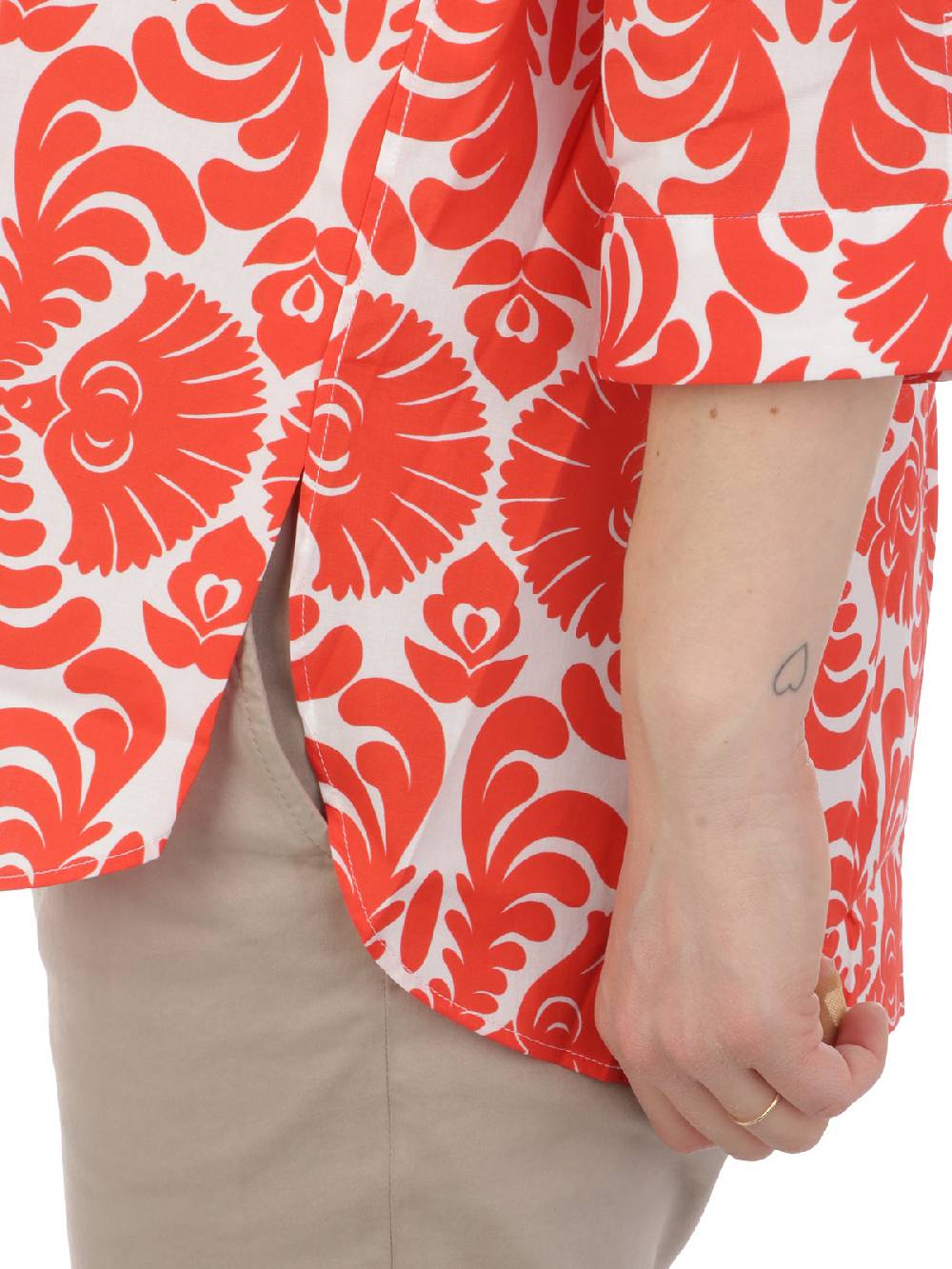 CALIBAN Camicia Donna A Fiori Stretch Promozione Limitata