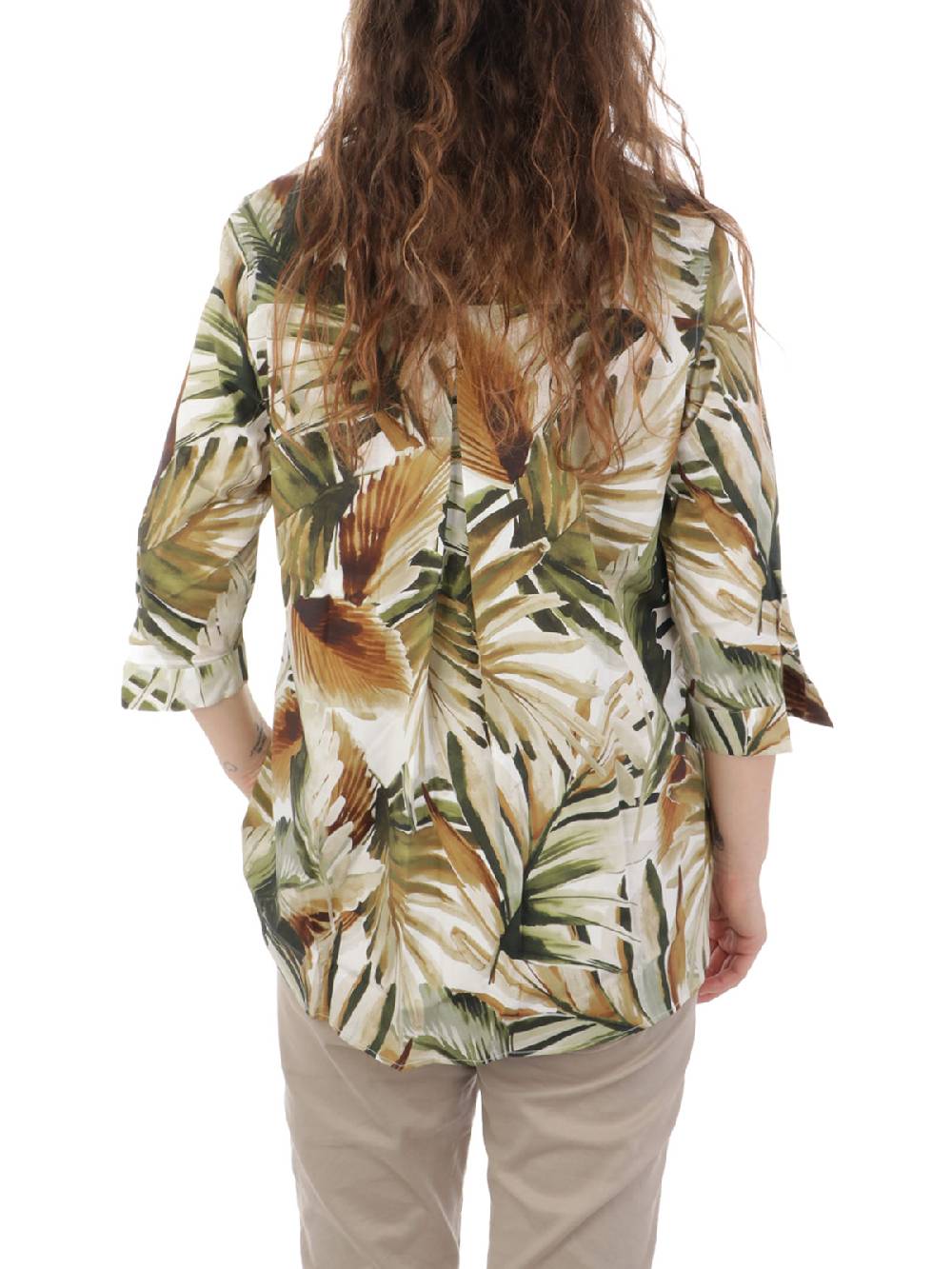 CALIBAN Camicia Donna A Fiori Stretch Prezzo Ridotto