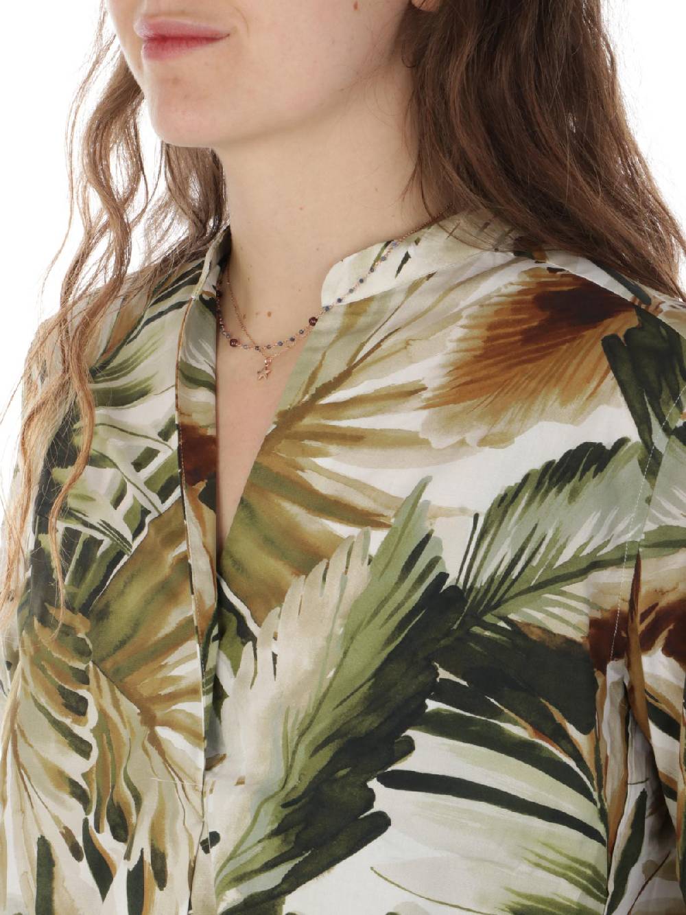 CALIBAN Camicia Donna A Fiori Stretch Prezzo Ridotto