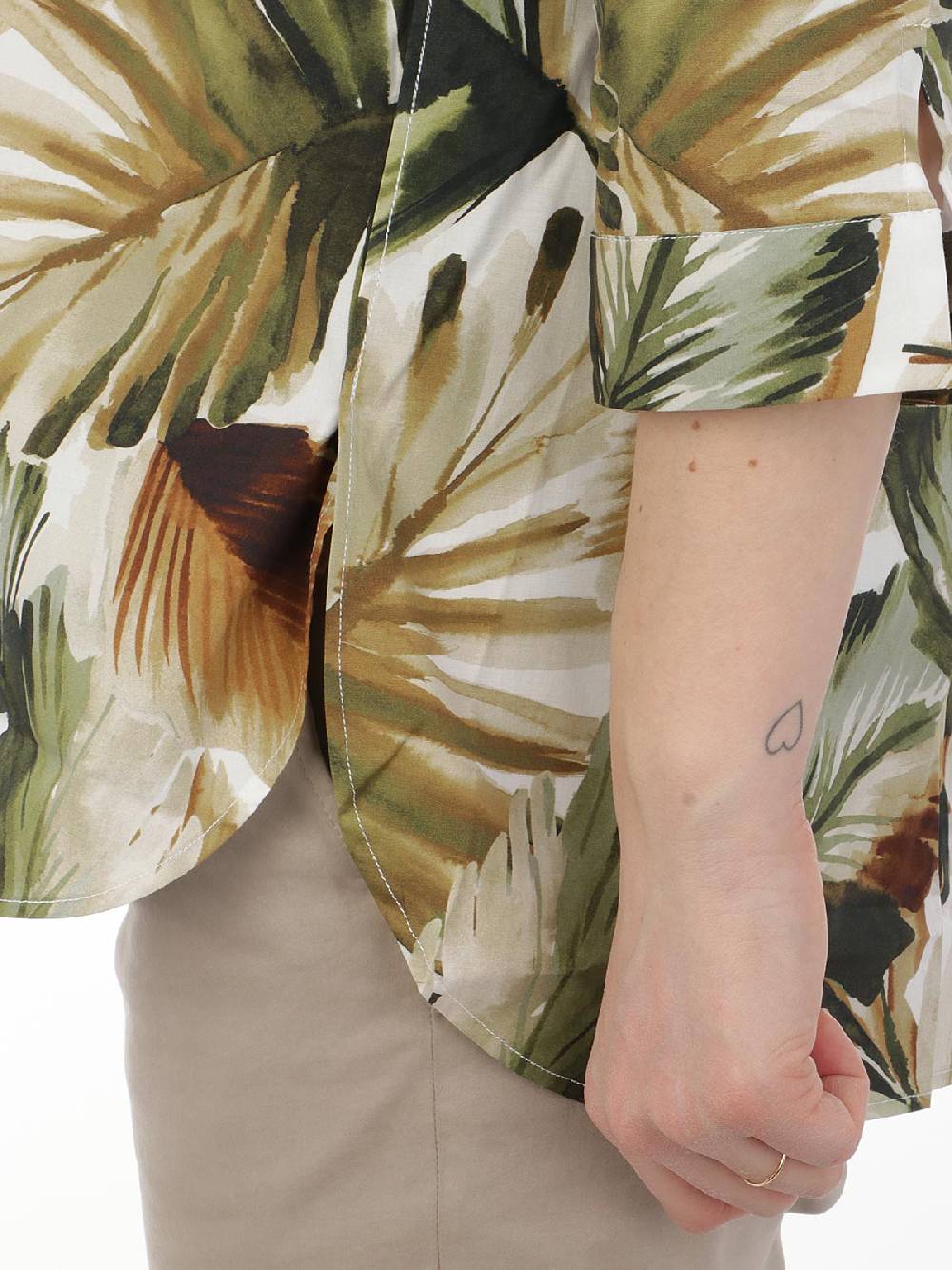 CALIBAN Camicia Donna A Fiori Stretch Prezzo Ridotto