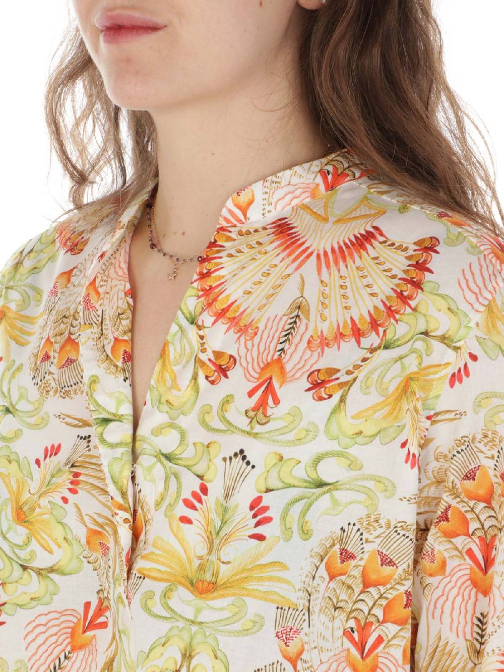 CALIBAN Camicia Donna Coreana A Fiori Sottocosto