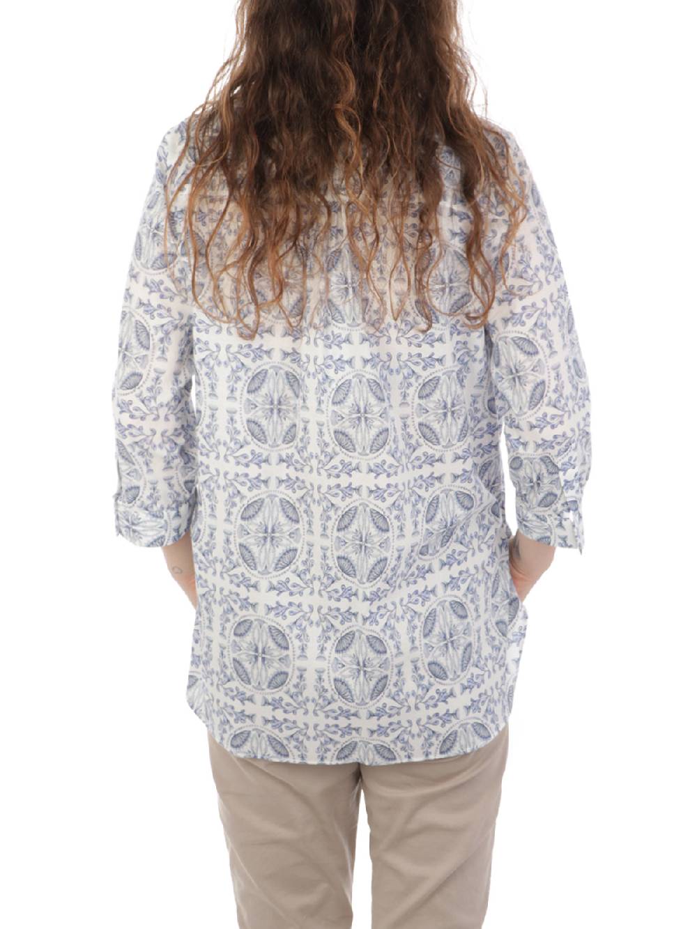 CALIBAN Camicia Donna In Cotone A Fiori Presa
