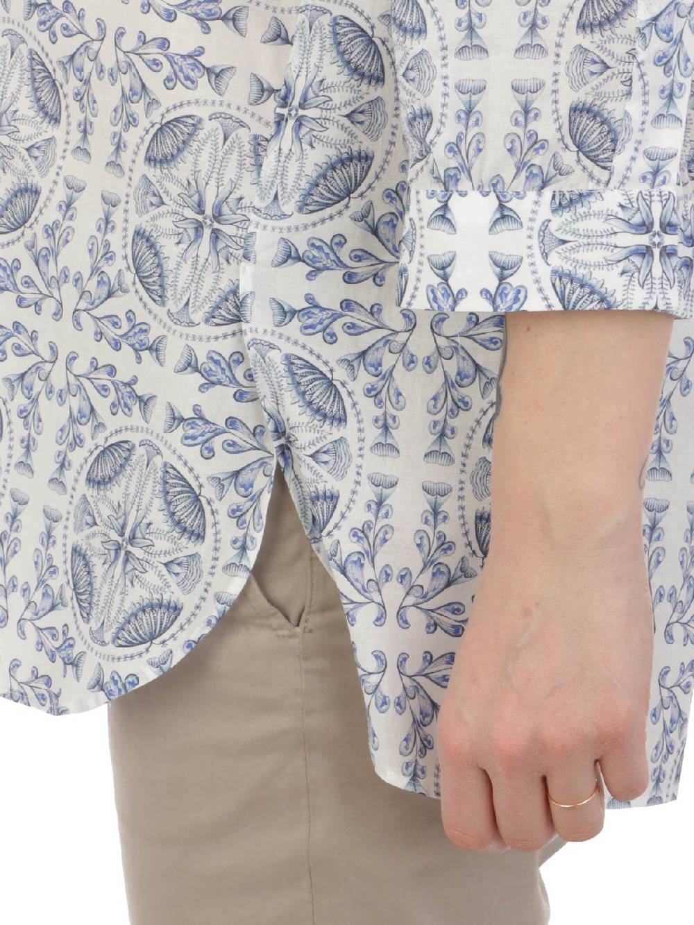 CALIBAN Camicia Donna In Cotone A Fiori Presa