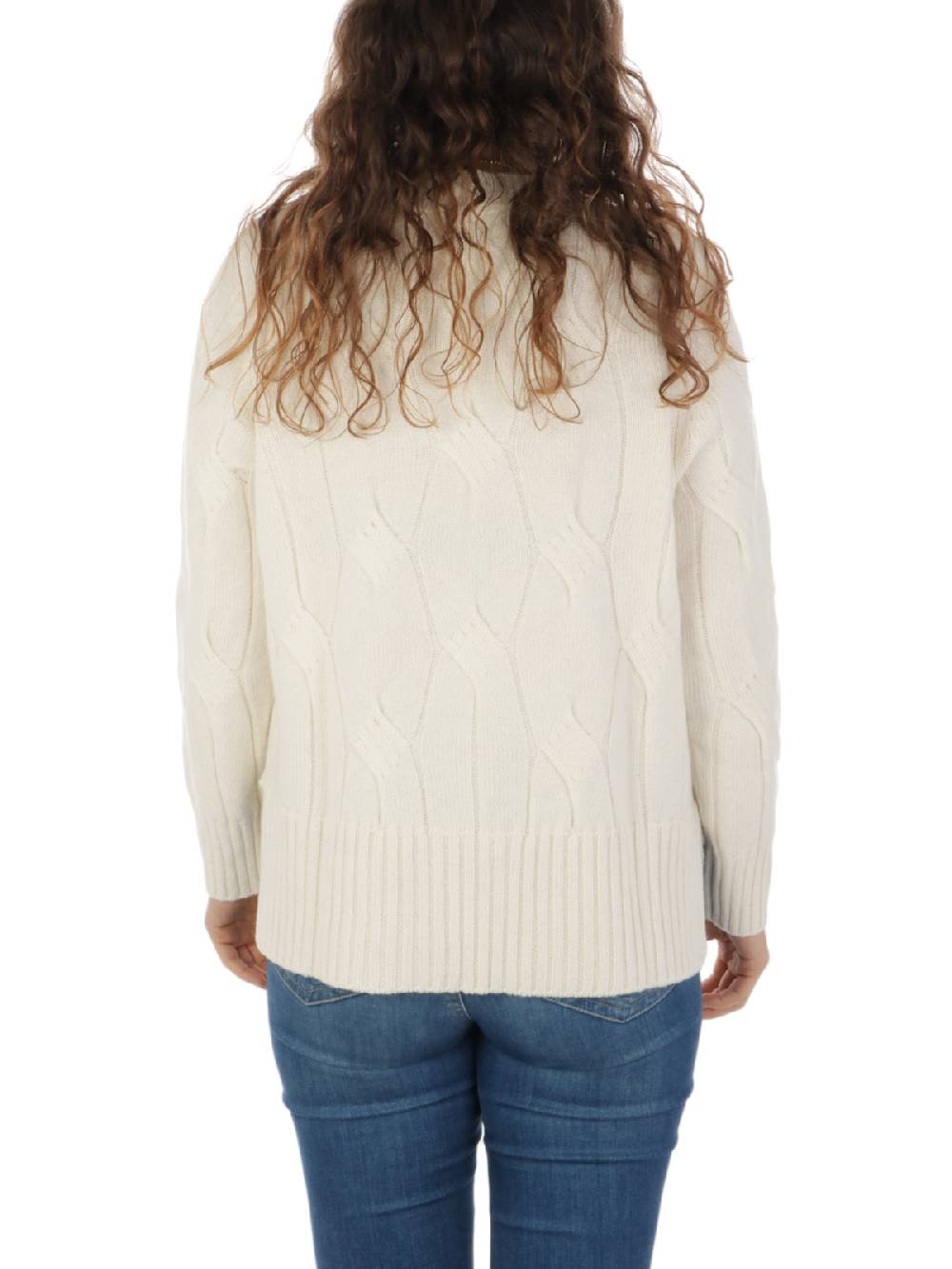 KANGRA Maglia Donna in Lana e Cashmere a Treccia In Vendita