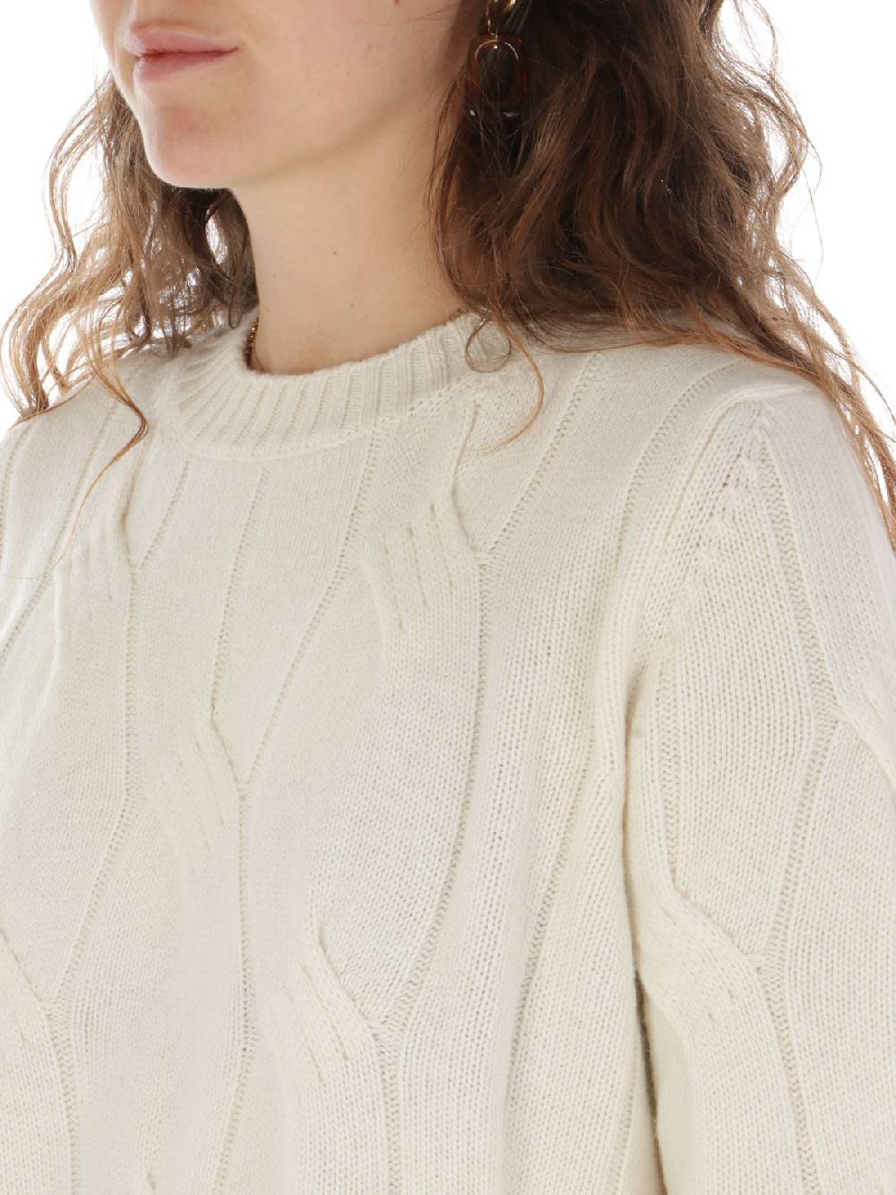 KANGRA Maglia Donna in Lana e Cashmere a Treccia In Vendita
