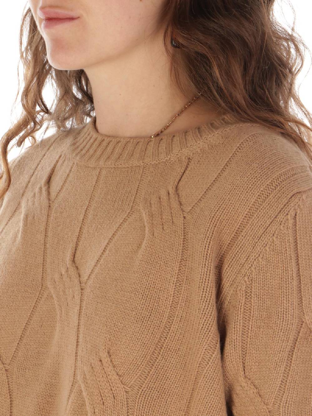 KANGRA Maglia Donna in Lana e Cashmere a Treccia Offerte
