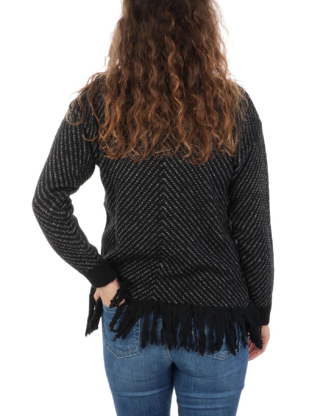 GIOROGA Dolcevita Donna Spigato con Frange Sconto