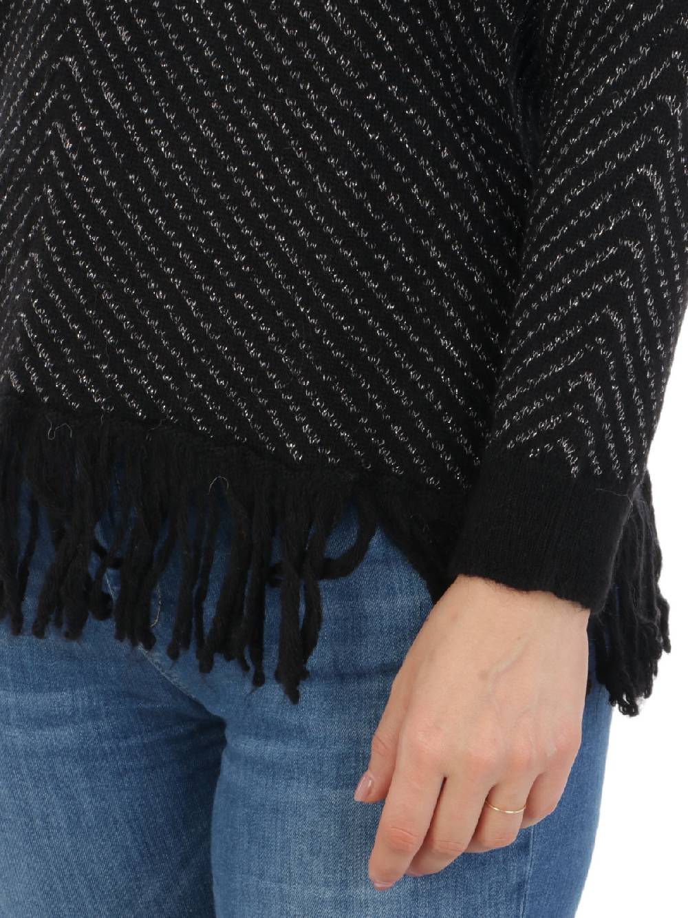 GIOROGA Dolcevita Donna Spigato con Frange Sconto