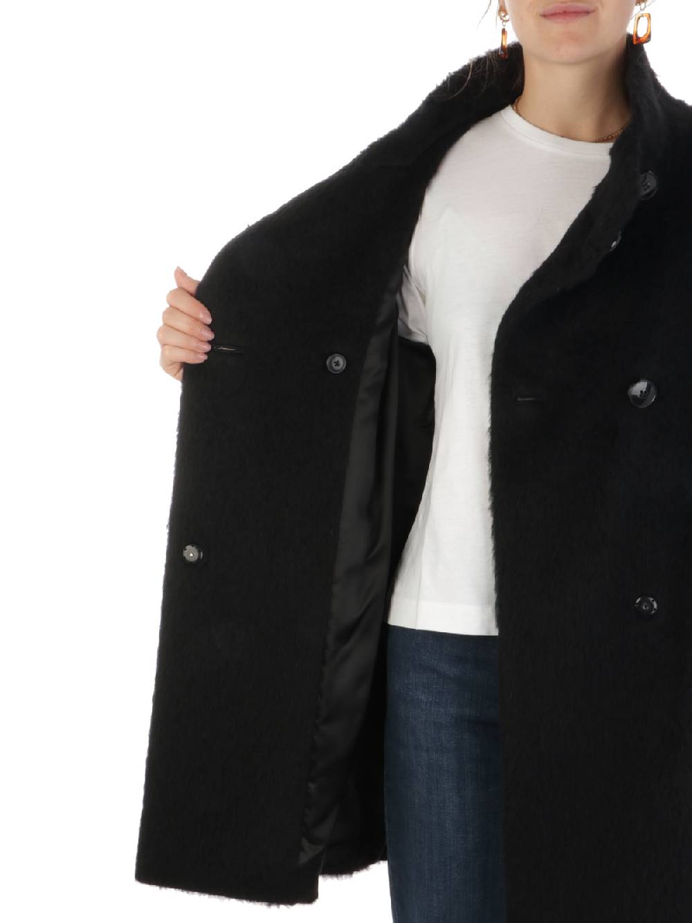 CINZIA ROCCA Cappotto Doppiopetto Donna a Collo Alto Outlet