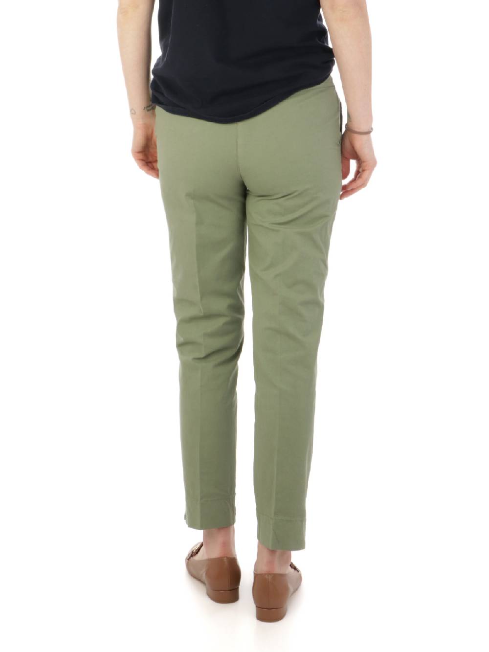 VIA MASINI 80 Pantaloni Chino Donna in Cotone Elasticizzato Consegna Veloce