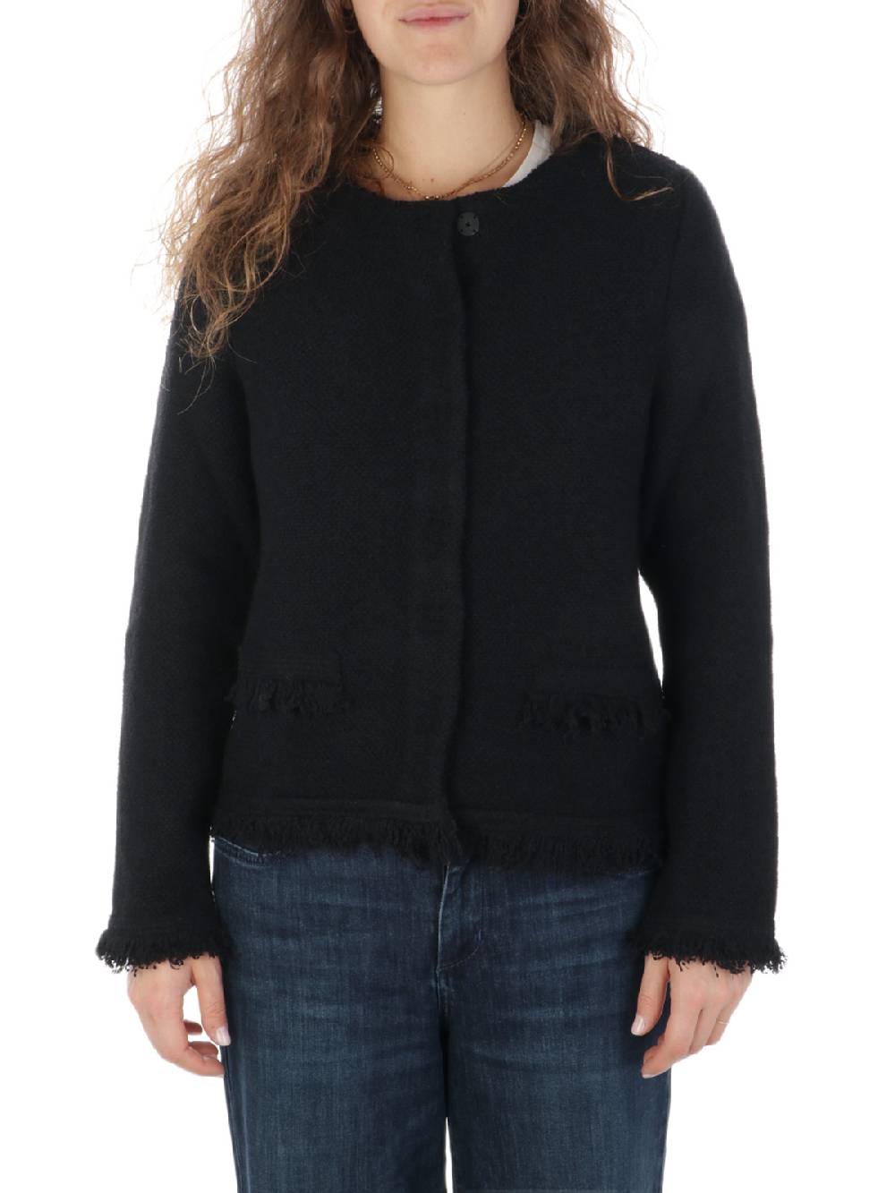 ANNECLAIRE Cardigan Donna con Frange Hotsell