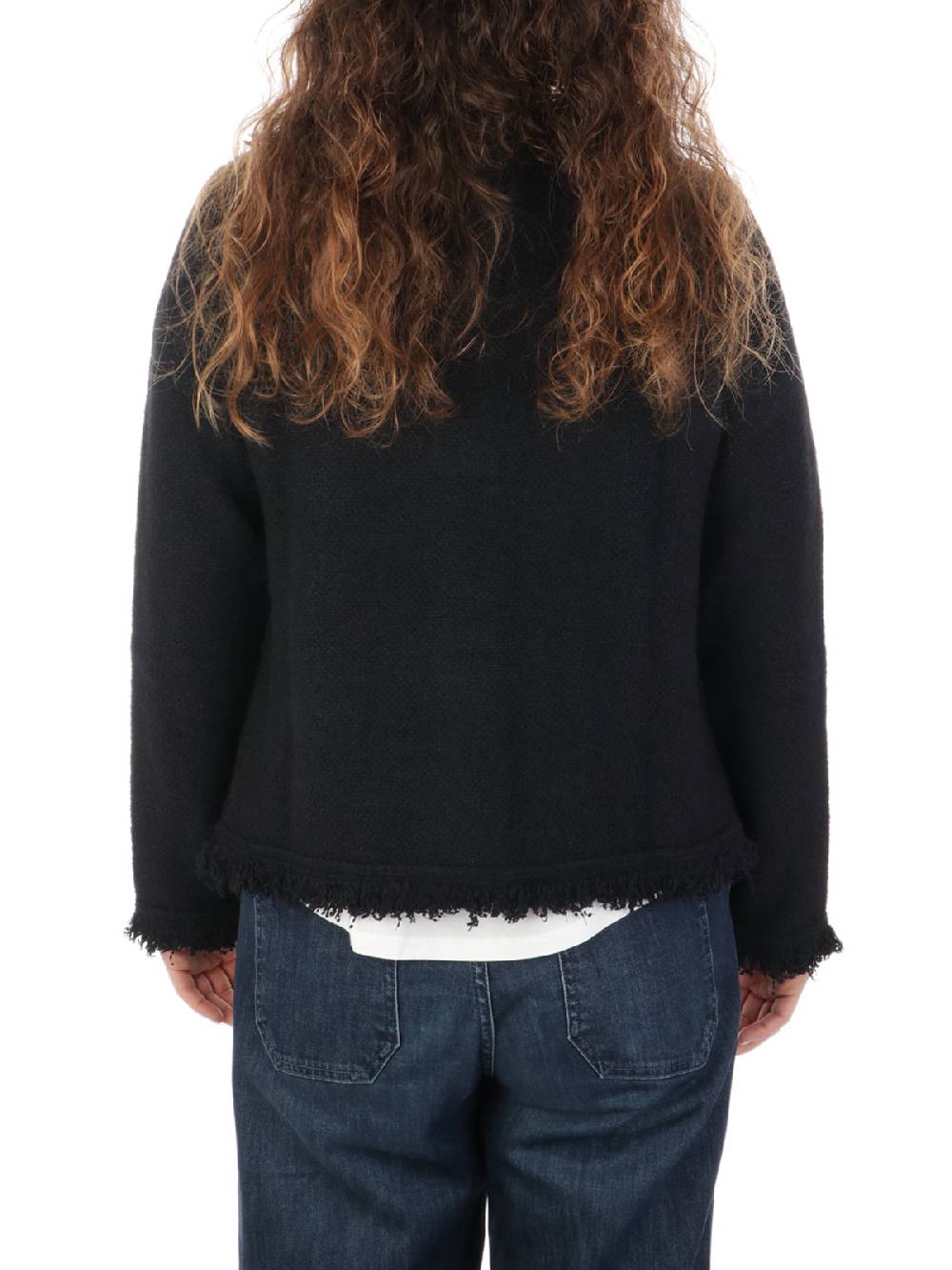 ANNECLAIRE Cardigan Donna con Frange Hotsell