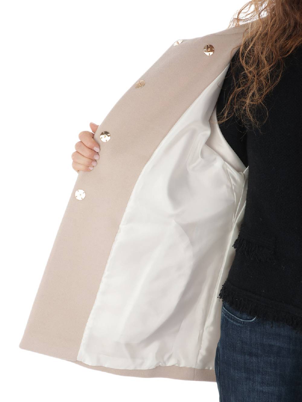 CHIARULLI Cappotto Donna in Panno di Lana Vendita Calda