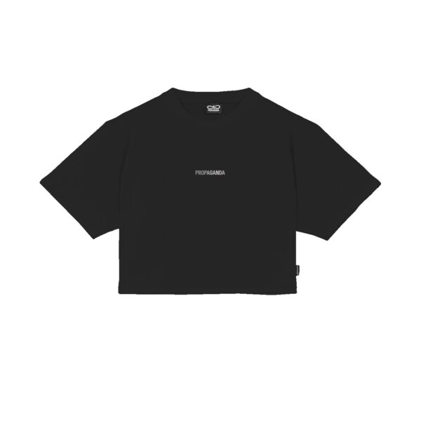 Propaganda Silver Leaf Ribs Croptop Tee – Black Outlet