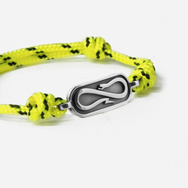 Propaganda Bracciale in Corda Gialla con Targa Propaganda W/ Nove25 In Argento Italy