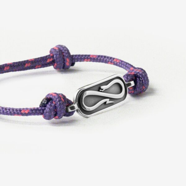 Propaganda Bracciale in Corda Viola con Targa Propaganda W/ Nove25 In Argento Italia