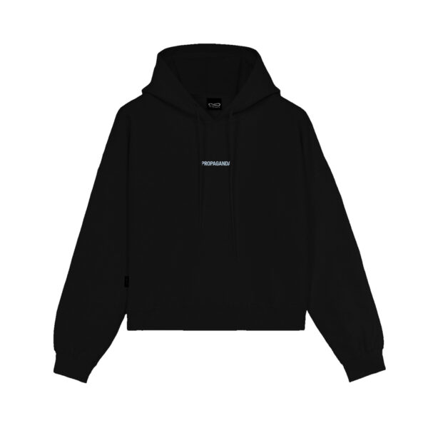 Propaganda Ribs Woman Crop Top Hoodie – Black Saldi Di Fabbrica