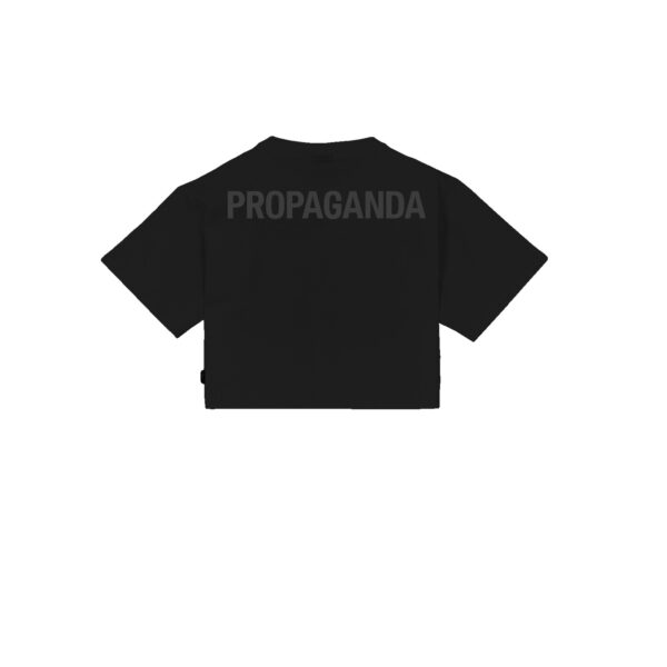 Propaganda Logo Woman Crop Top Tee – Black 2025