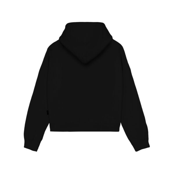 Propaganda Logo Embrodery Woman Crop Top Hoodie – Black Vendita