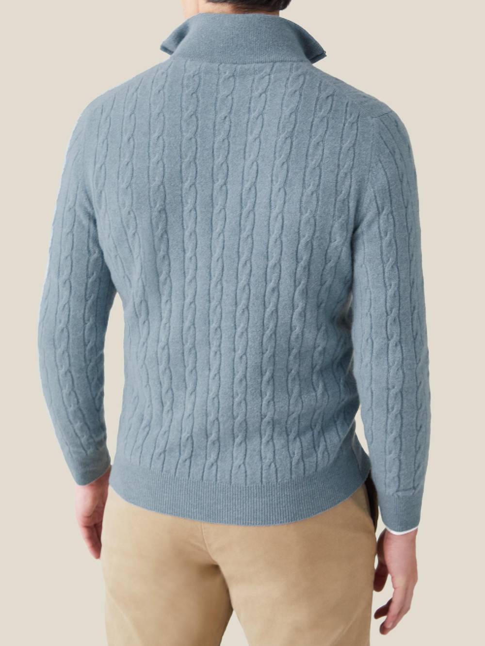 Luca Faloni maglia mezzocollo a trecce con zipcashmere a 2 fili In Linea