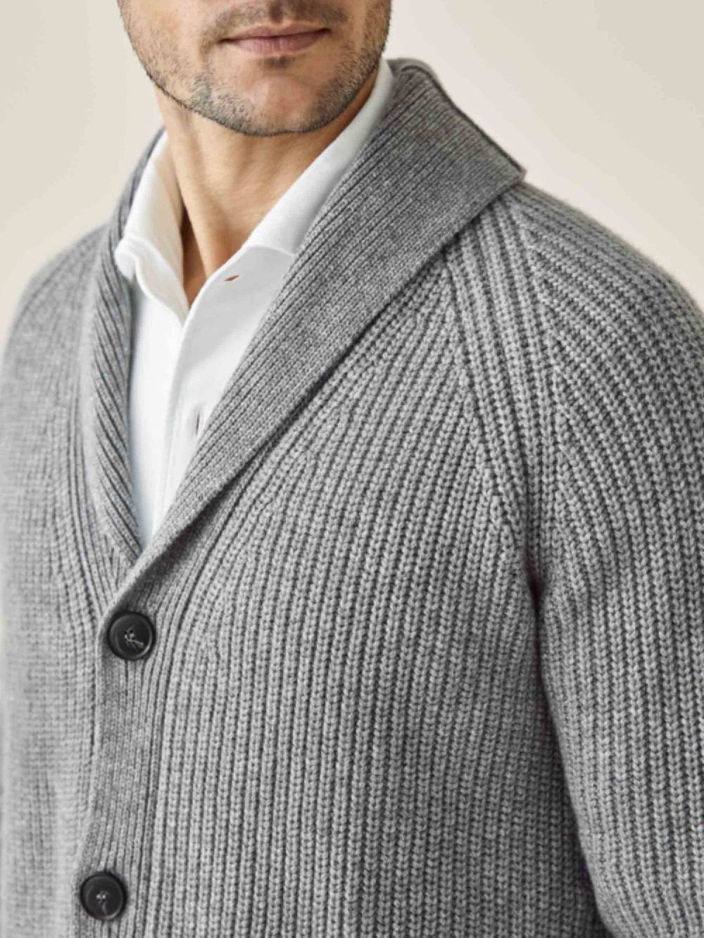 Luca Faloni Cardigan con sciallecashmere a 4 fili In Vendita