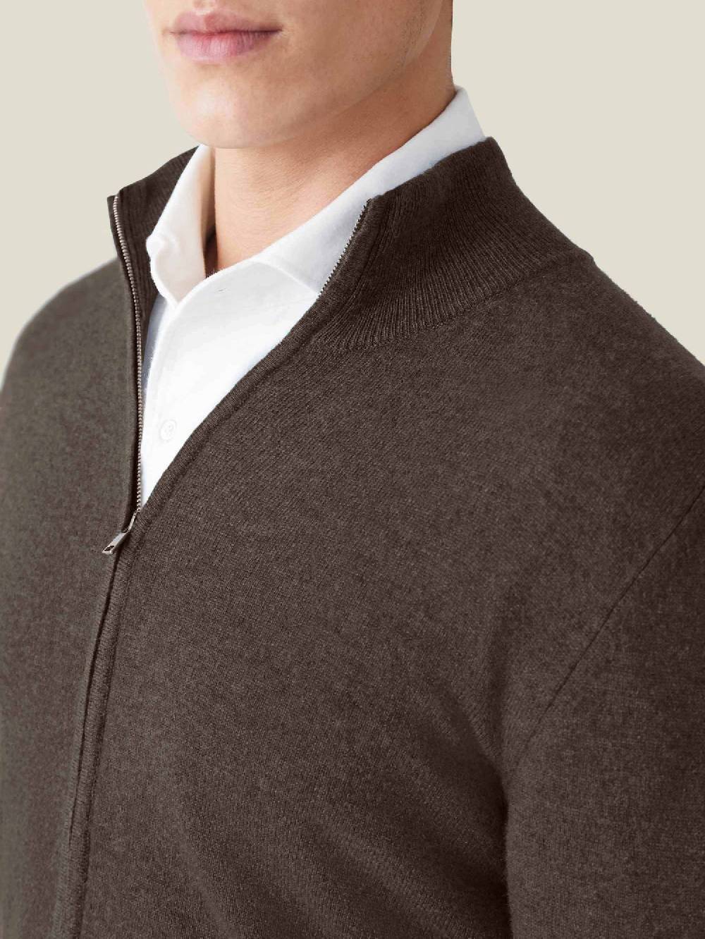 Luca Faloni Zip Cardigan2-Ply Cashmere Saldi Di Fabbrica